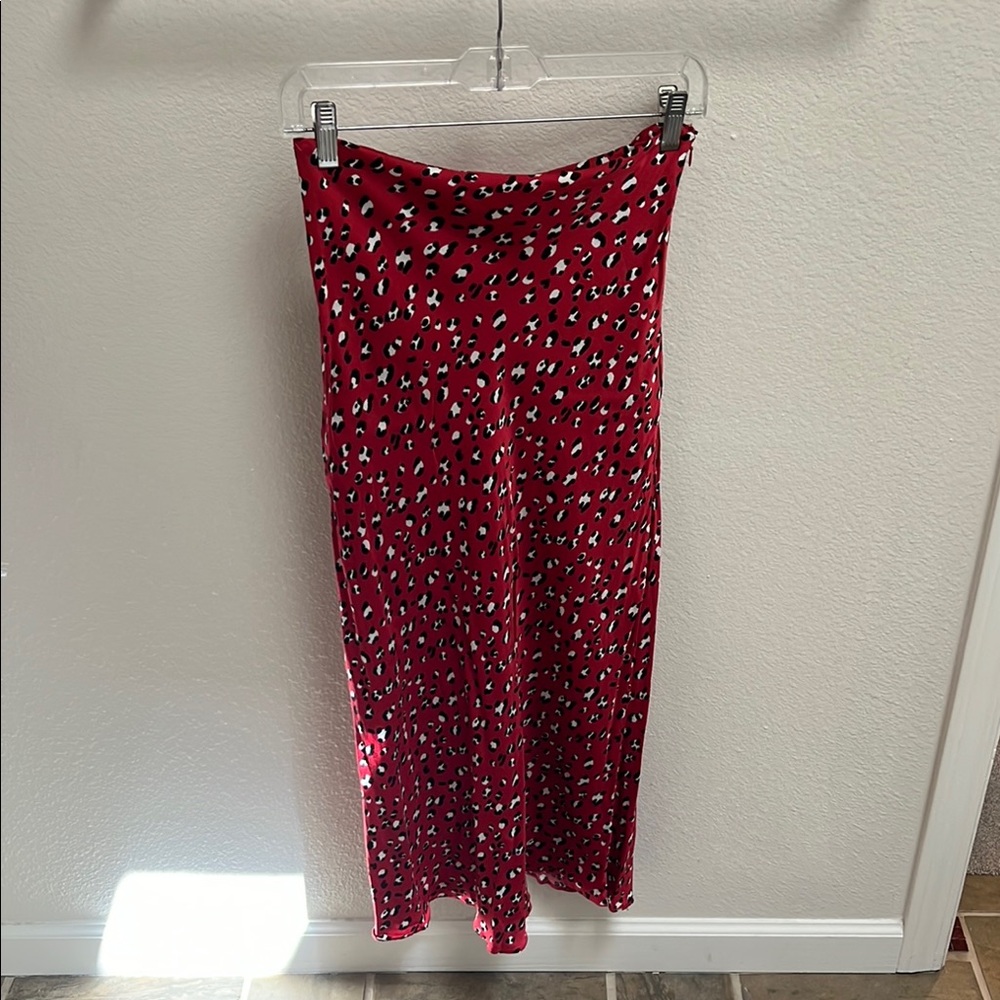 Stylish Red Leopard Print Skirt